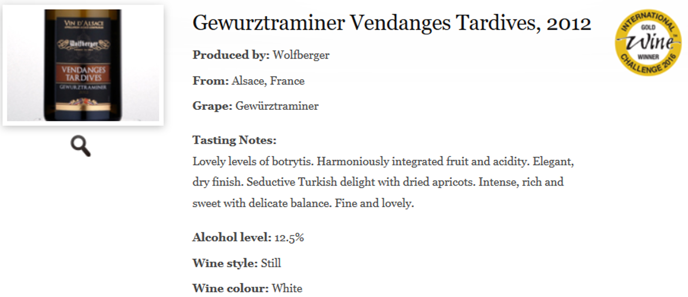 gewurztraminer vendanges tardives